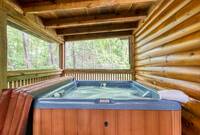 hot tub on deck from bedroom